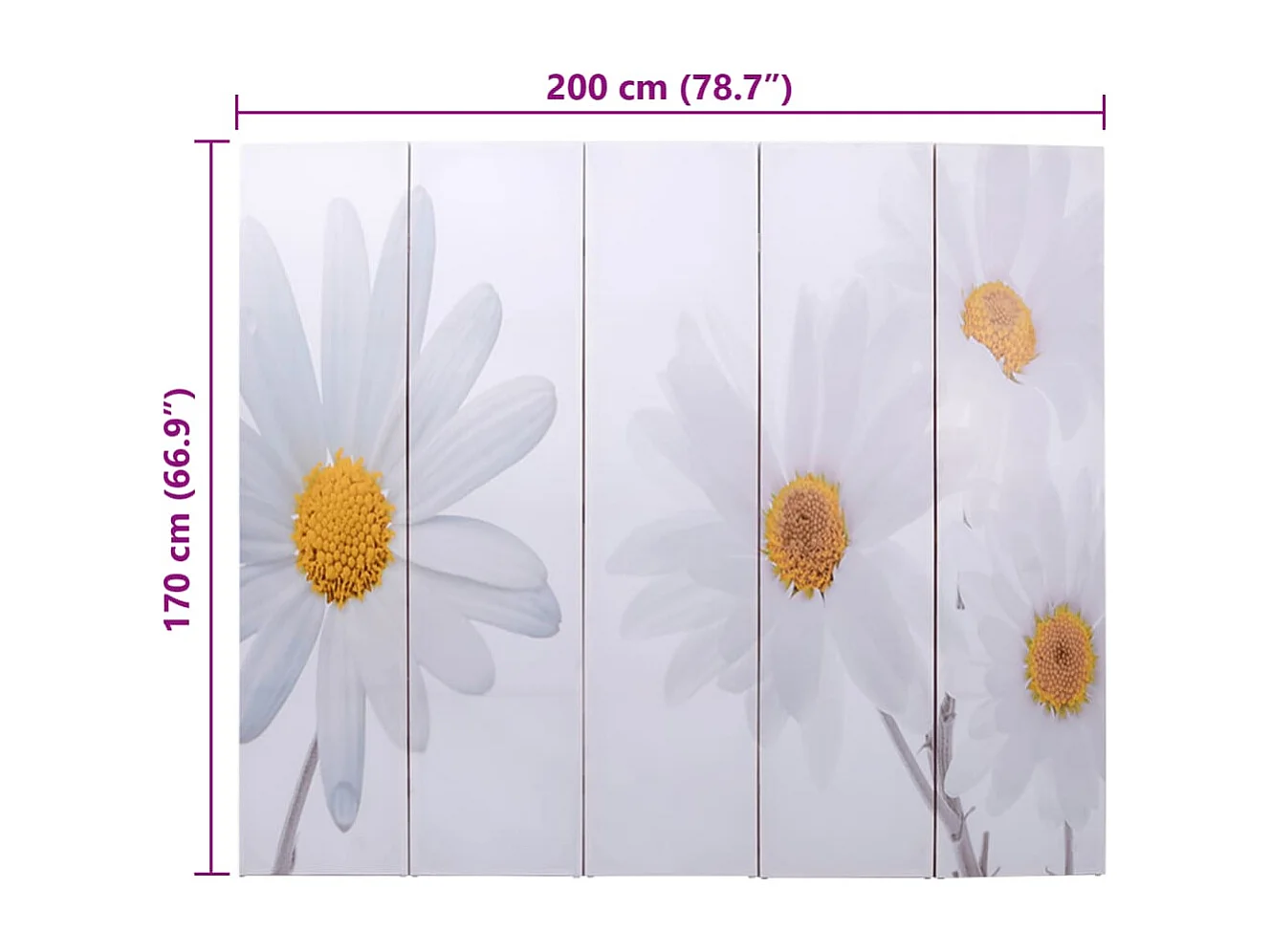 Parete divisoria pieghevole 200 x 170 cm Fiore