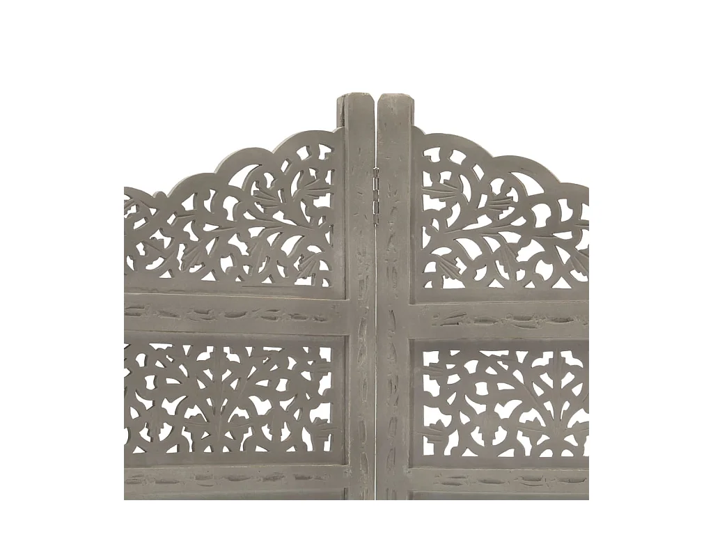 4-delige scheidingswand Grijs 160x165 cm Mangohout