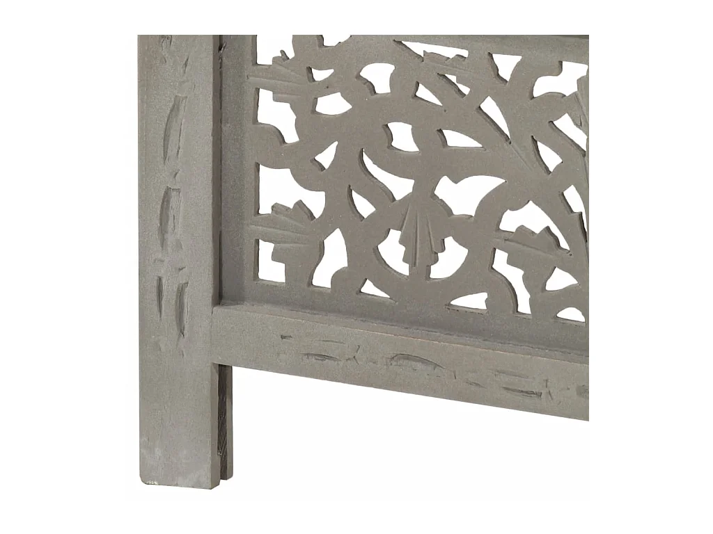 4-delige scheidingswand Grijs 160x165 cm Mangohout