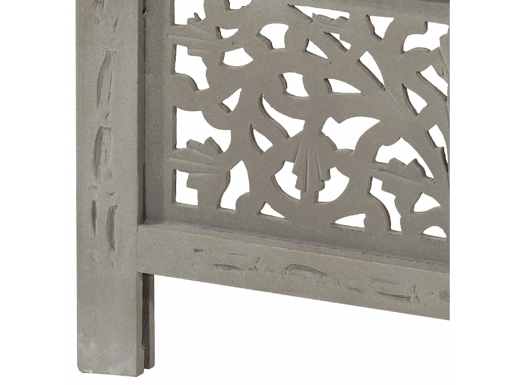 Parete divisoria a 4 pannelli Grigio 160x165 cm Legno di mango