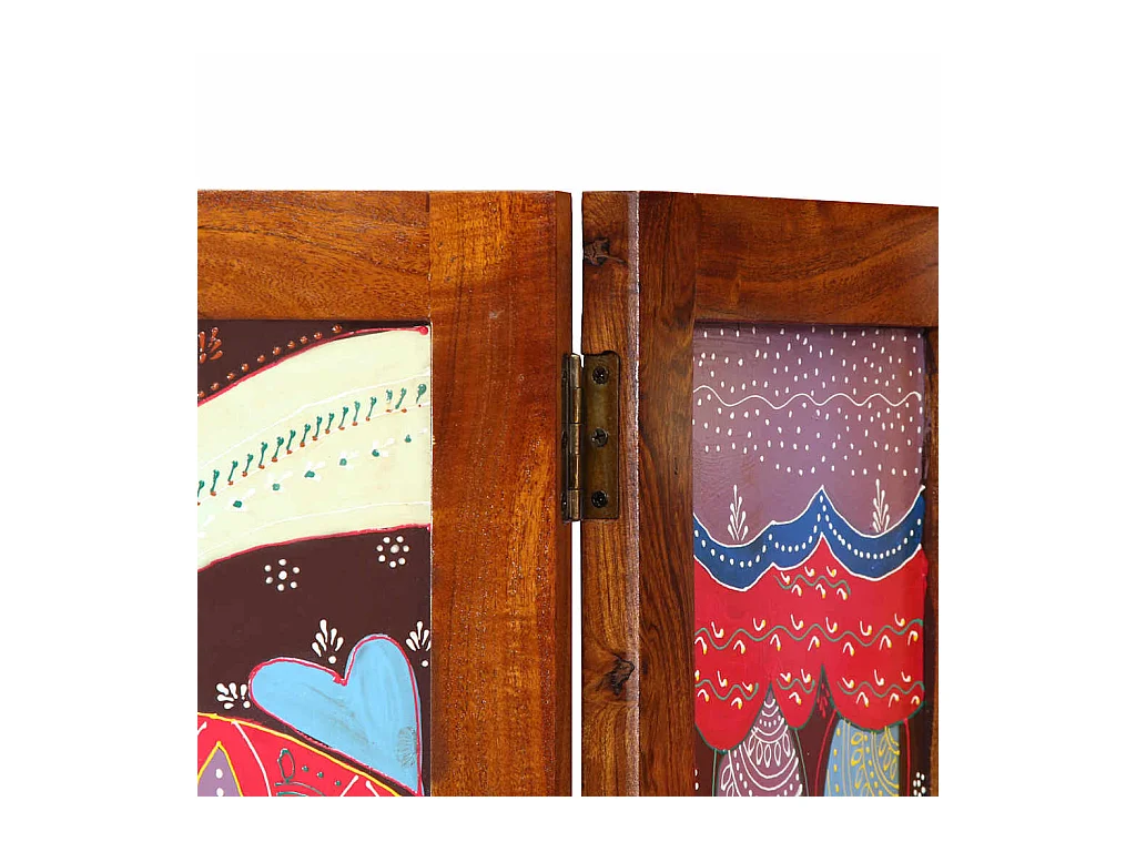 Biombo Marrón 105 x 160 cm Madera Maciza de Acacia