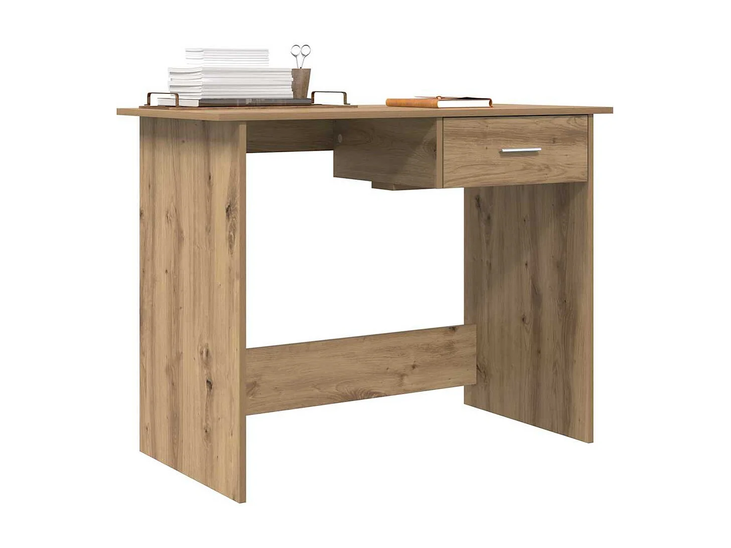 Bureau chêne artisanal 100 x 50 x 76 cm Bois d'ingénierie