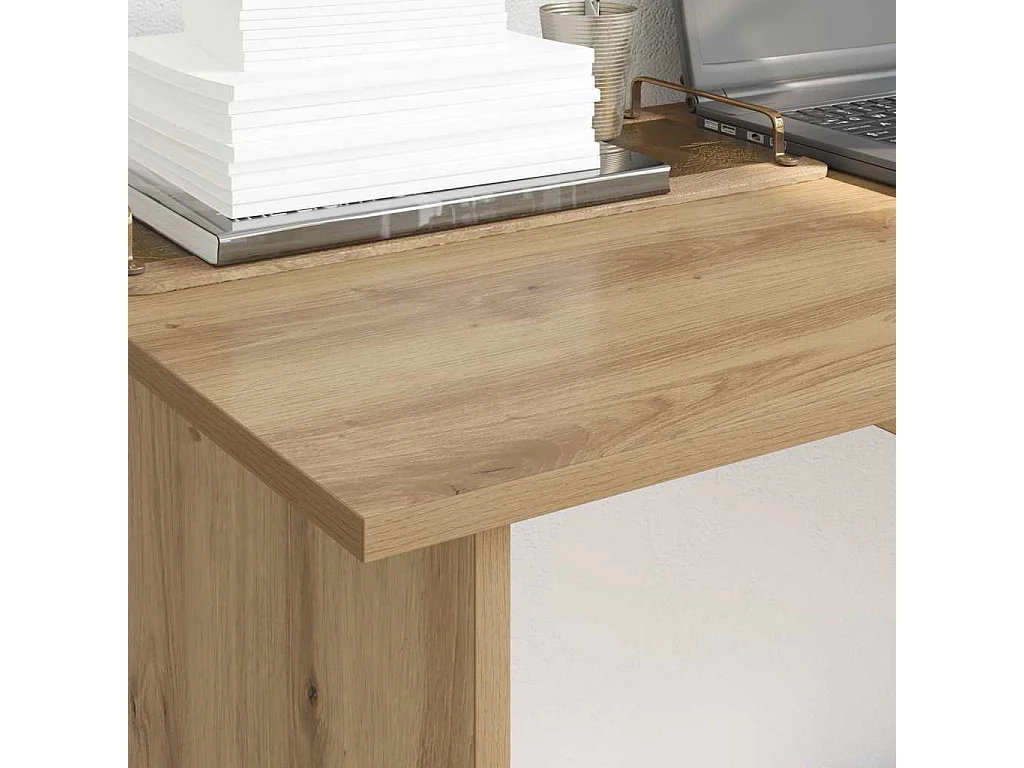 Handgefertigter Schreibtisch aus Eichenholz 100 x 50 x 76 cm Holzwerkstoff