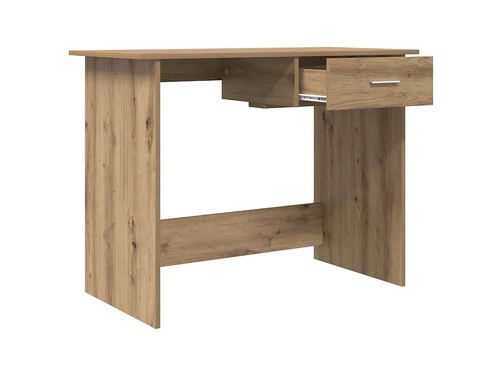 Handgefertigter Schreibtisch aus Eichenholz 100 x 50 x 76 cm Holzwerkstoff