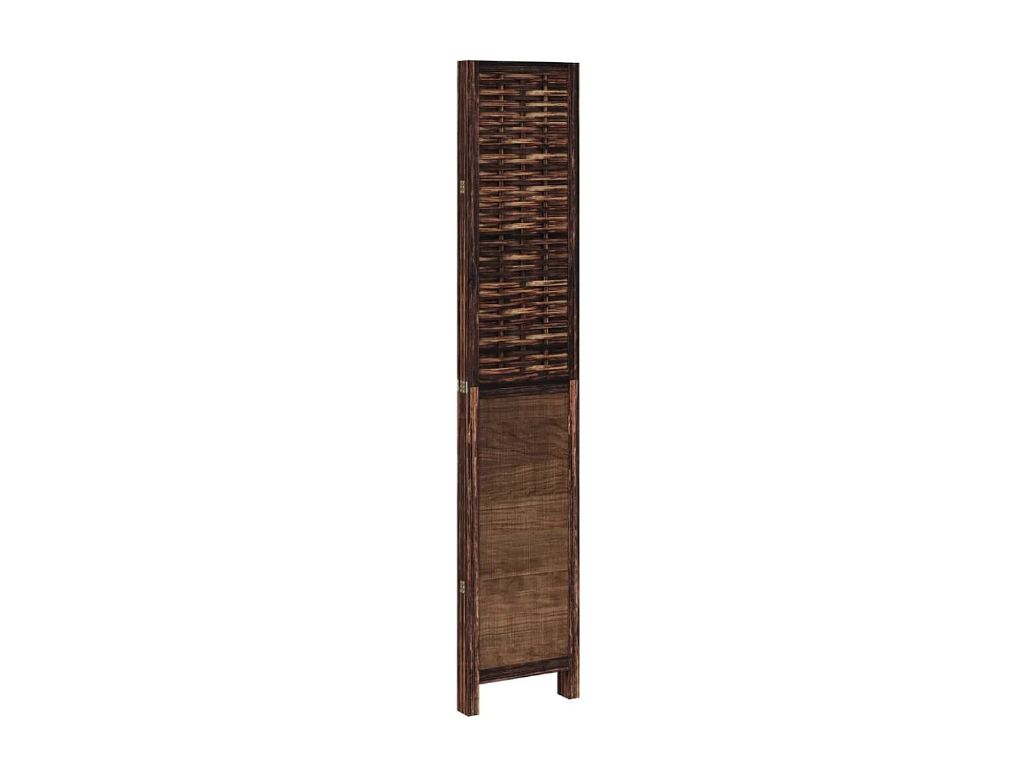 Parete divisoria marrone scuro a 4 pannelli realizzata in massello di paulonia