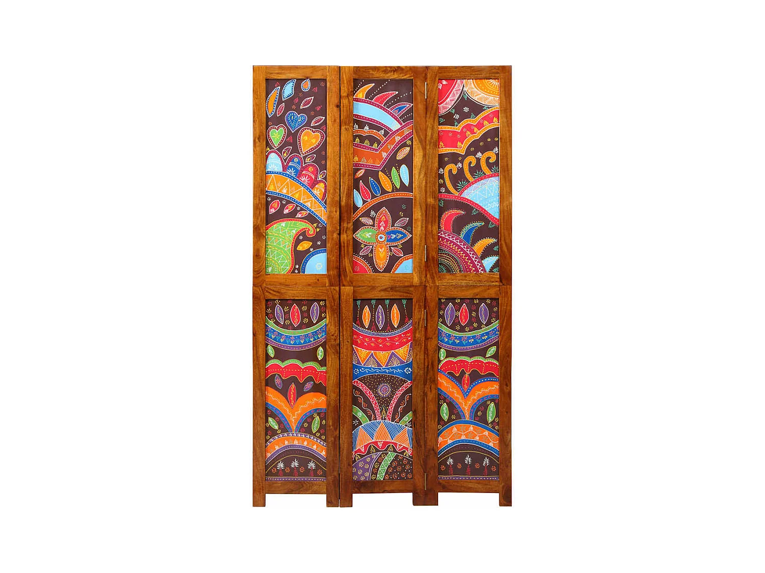 Biombo Marrón 105 x 180 cm Madera Maciza de Acacia