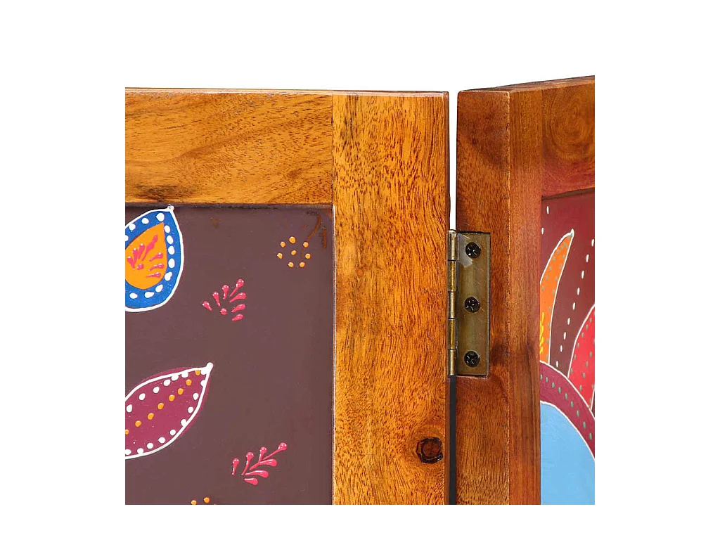 Biombo Marrón 105 x 180 cm Madera Maciza de Acacia