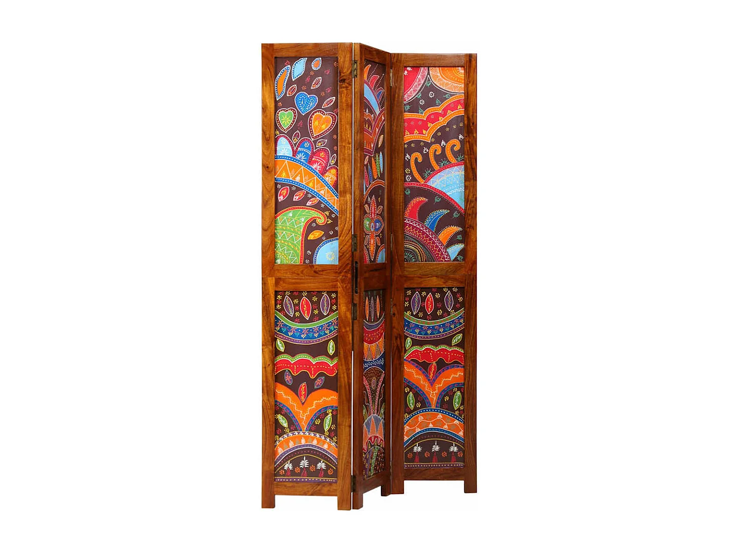 Paravent Marron 105 x 180 cm Bois d'acacia massif