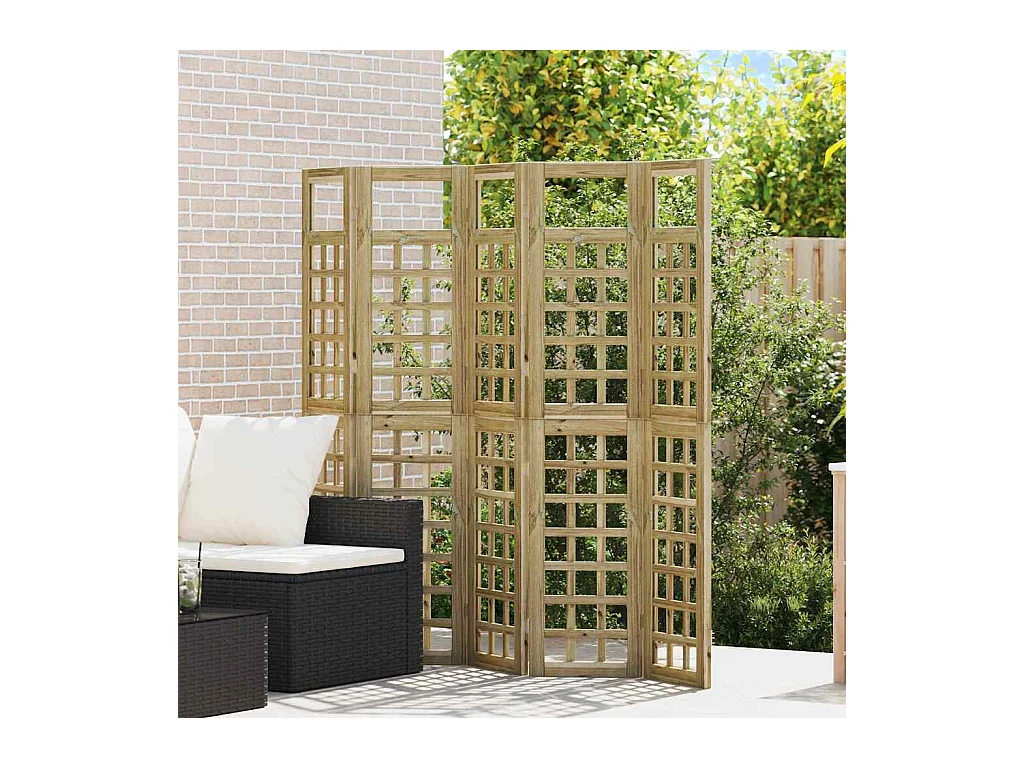 Écran d'intimité extérieur Pliant 5 pcs Marron 200 x 180 cm