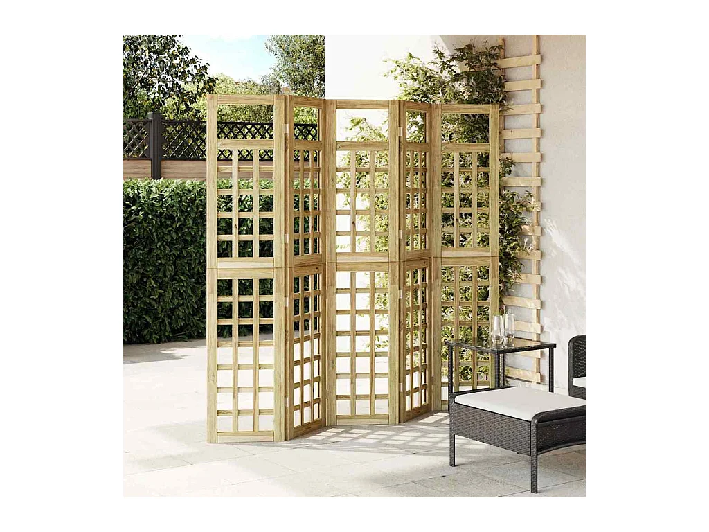Écran d'intimité extérieur Pliant 5 pcs Marron 200 x 180 cm