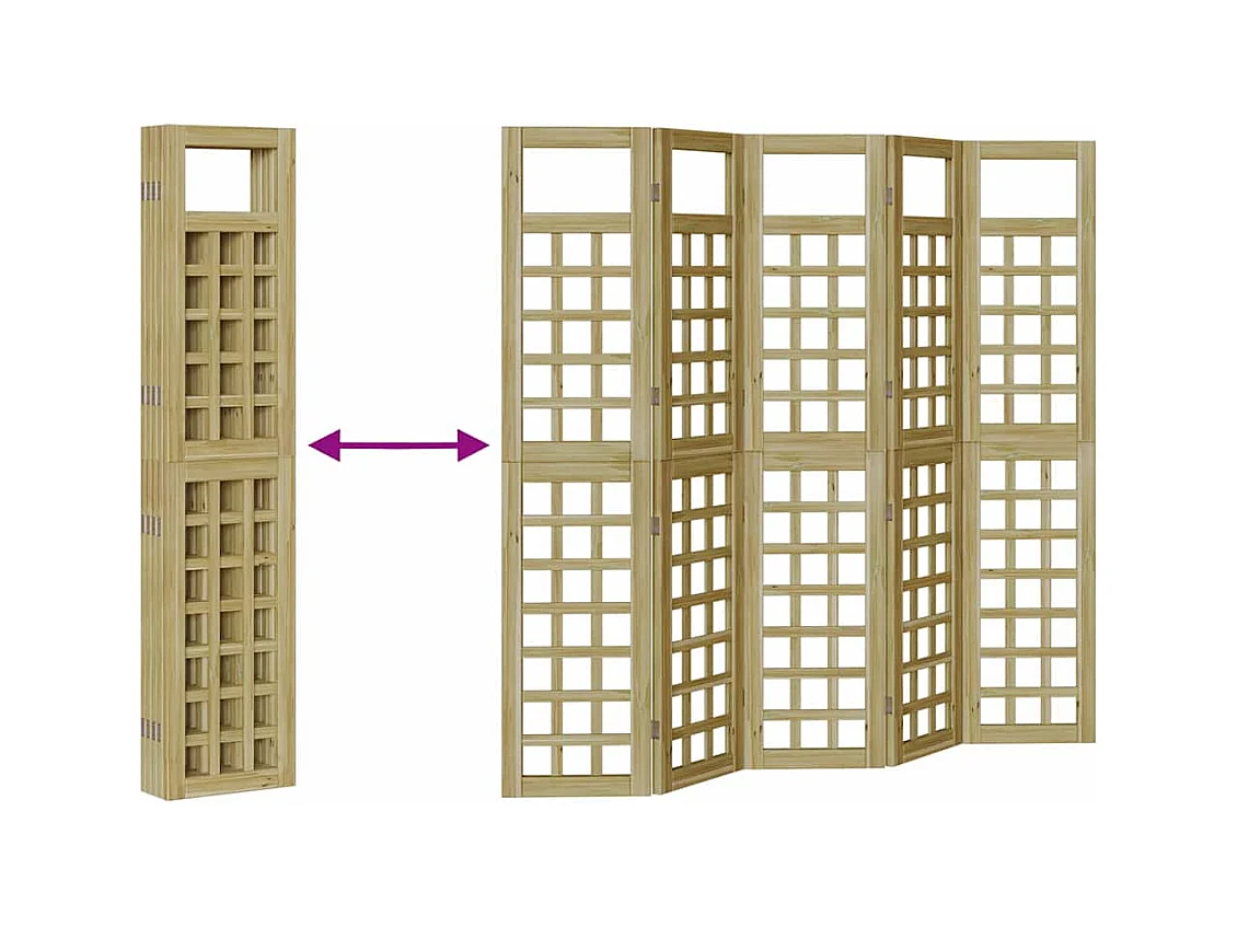 Écran d'intimité extérieur Pliant 5 pcs Marron 200 x 180 cm