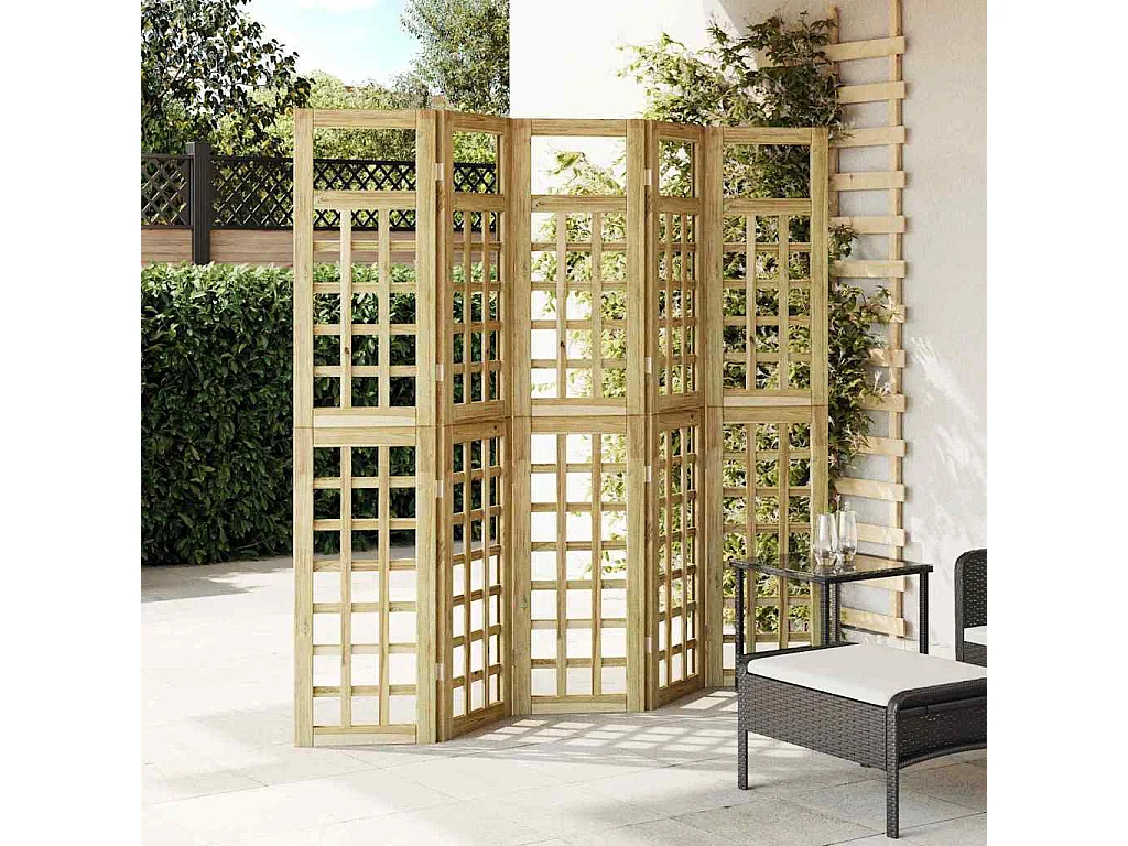 Écran d'intimité extérieur Pliant 5 pcs Marron 200 x 180 cm