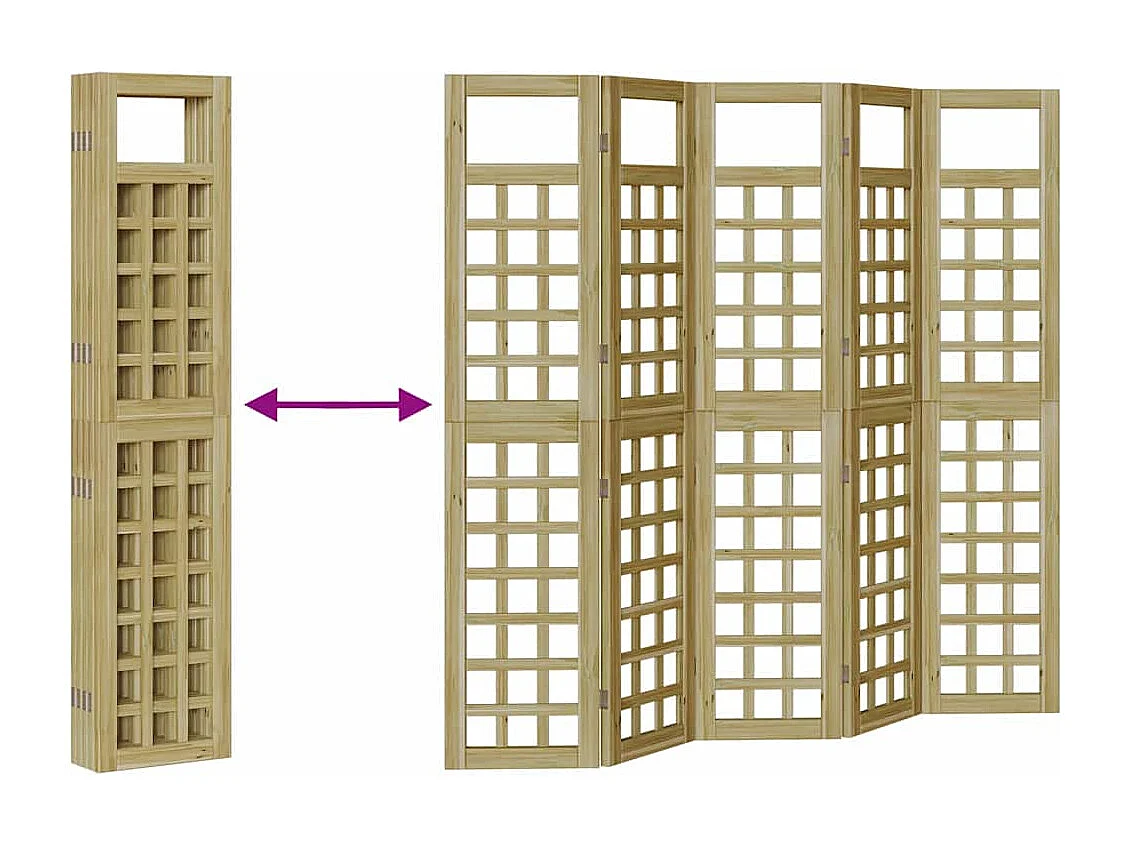 Écran d'intimité extérieur Pliant 5 pcs Marron 200 x 180 cm