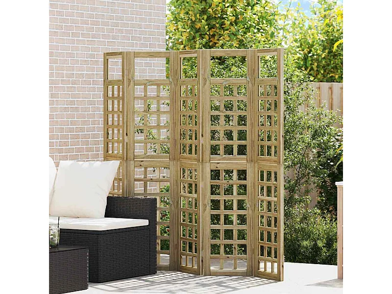 Écran d'intimité extérieur Pliant 5 pcs Marron 200 x 180 cm