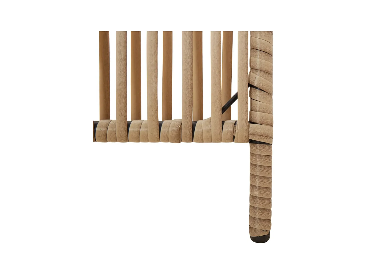 6-teilige Trennwand aus beigefarbenem Korbgeflecht