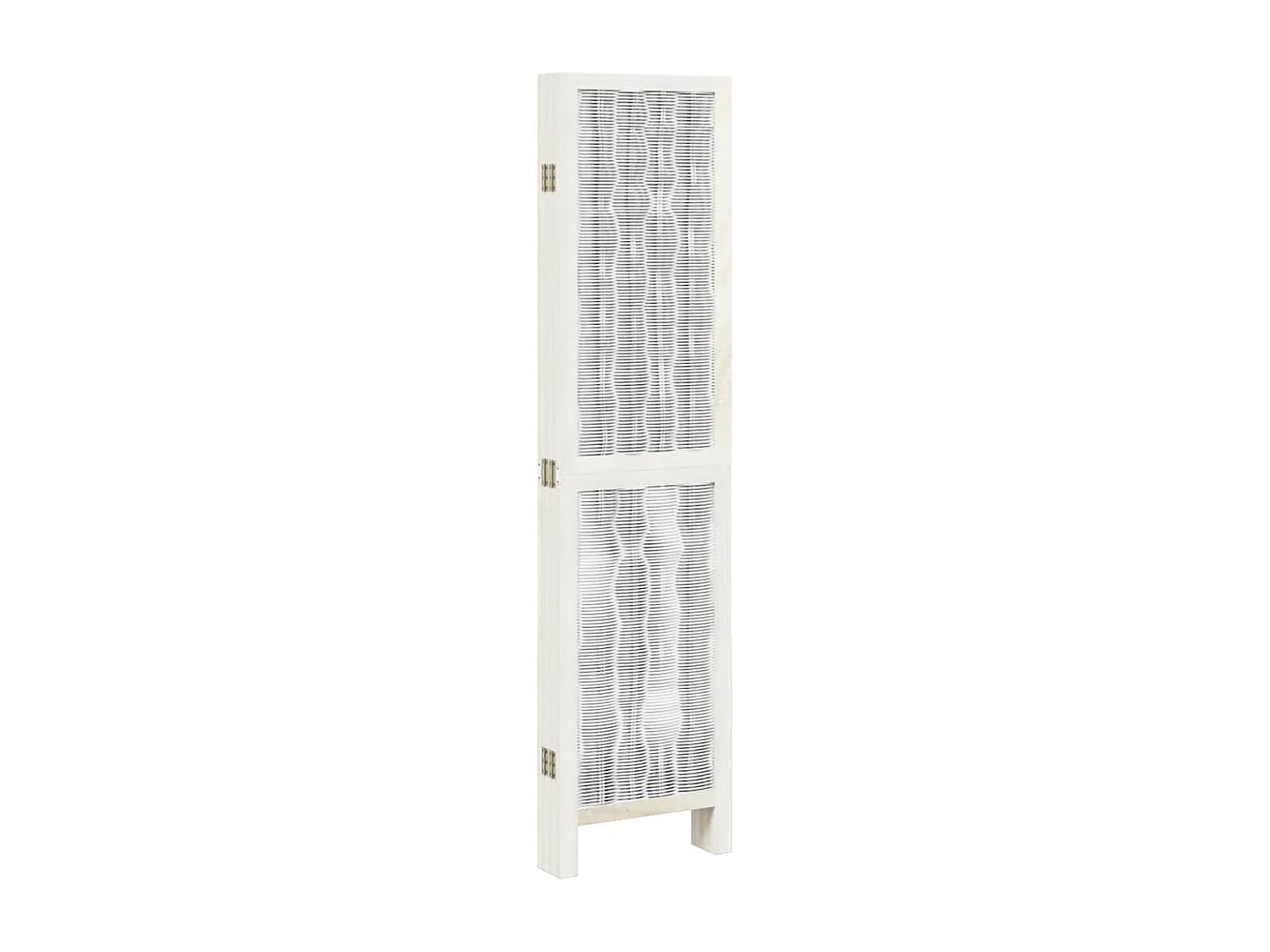 Parete divisoria a 6 pannelli in legno massello di paulonia bianco