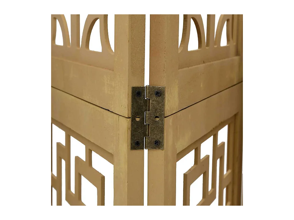 4-delige scheidingswand in bruin, massief paulowniahout