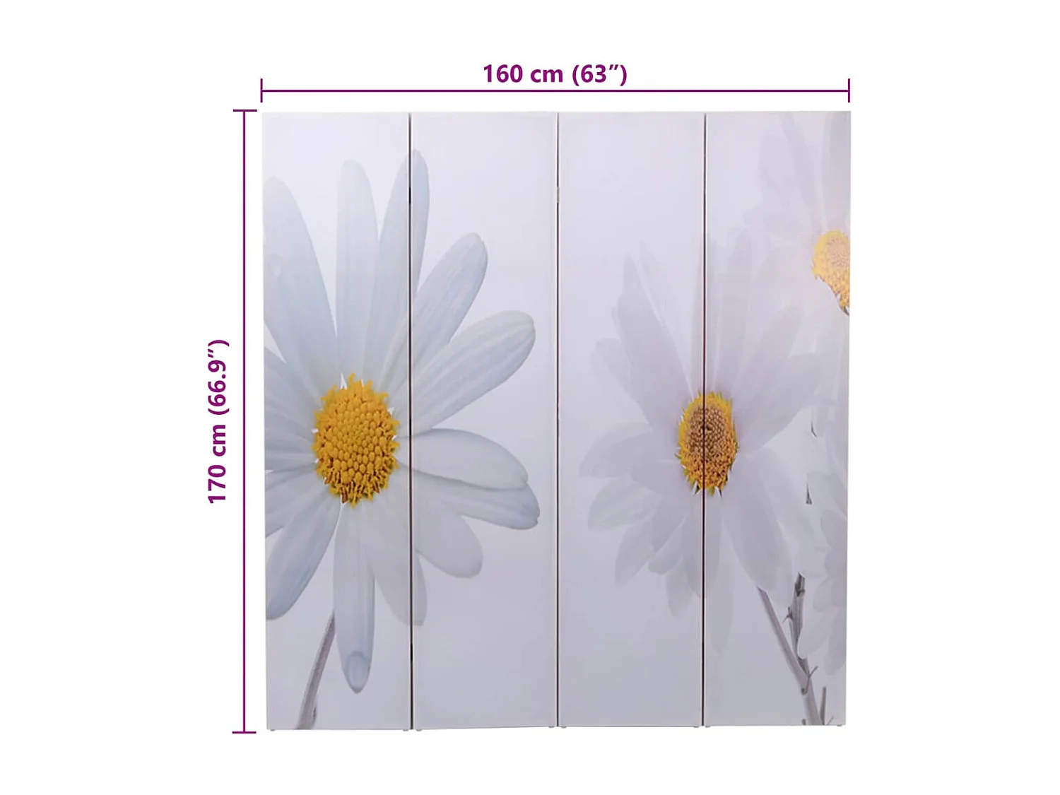 Faltbare Trennwand 160 x 170 cm Flower