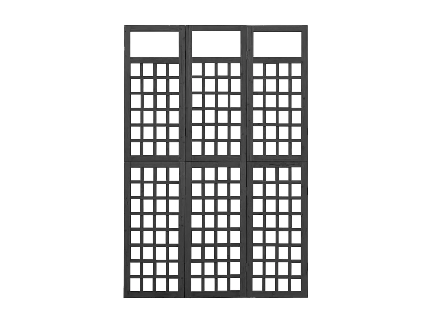 Parete divisoria a 3 pannelli in legno di pino nero 121x180 cm