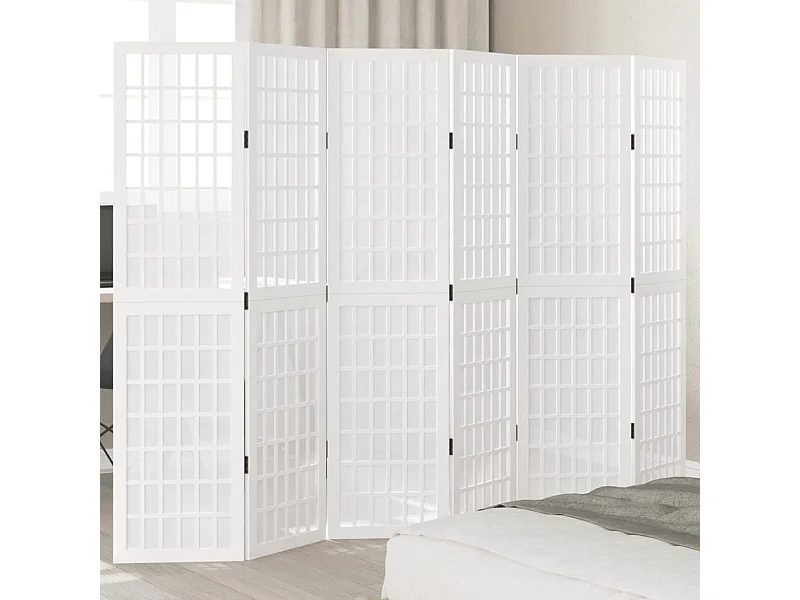 Tabique divisorio de 6 paneles en madera maciza de paulownia blanca