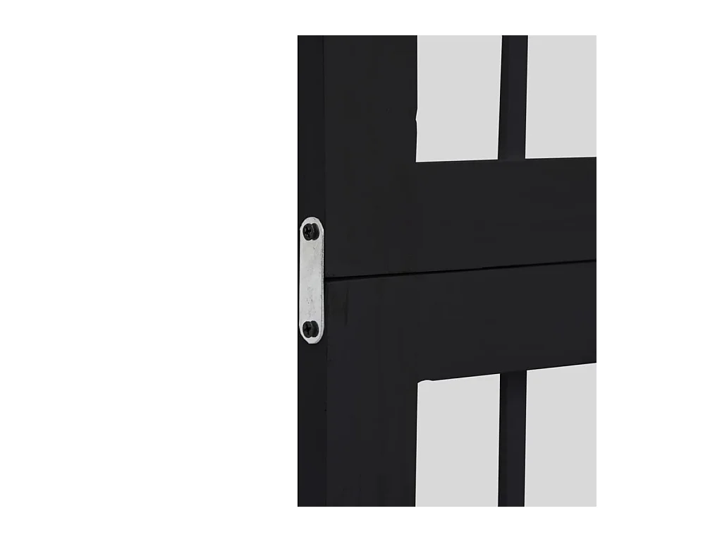 Cloison de séparation 4 panneaux noir bois de paulownia massif