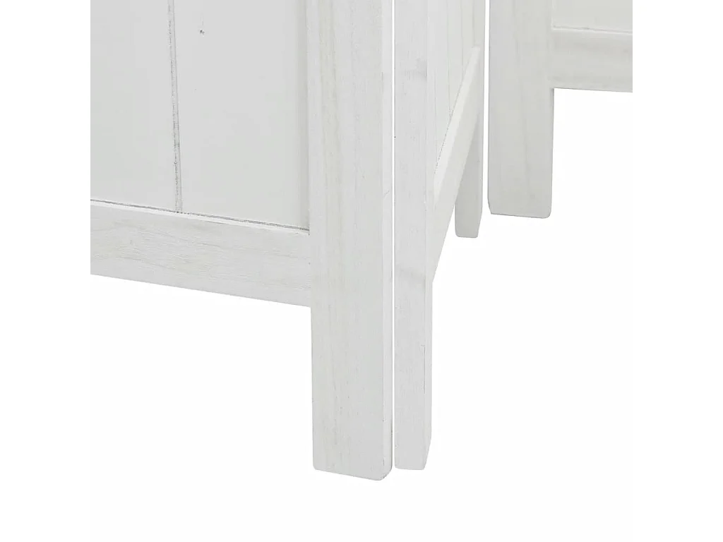 Tabique divisorio de 6 paneles en madera maciza de paulownia blanca