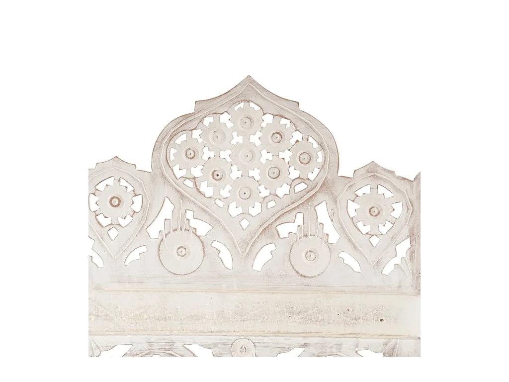 Cloison de séparation 5 panneaux Blanc 200x165 cm Bois manguier