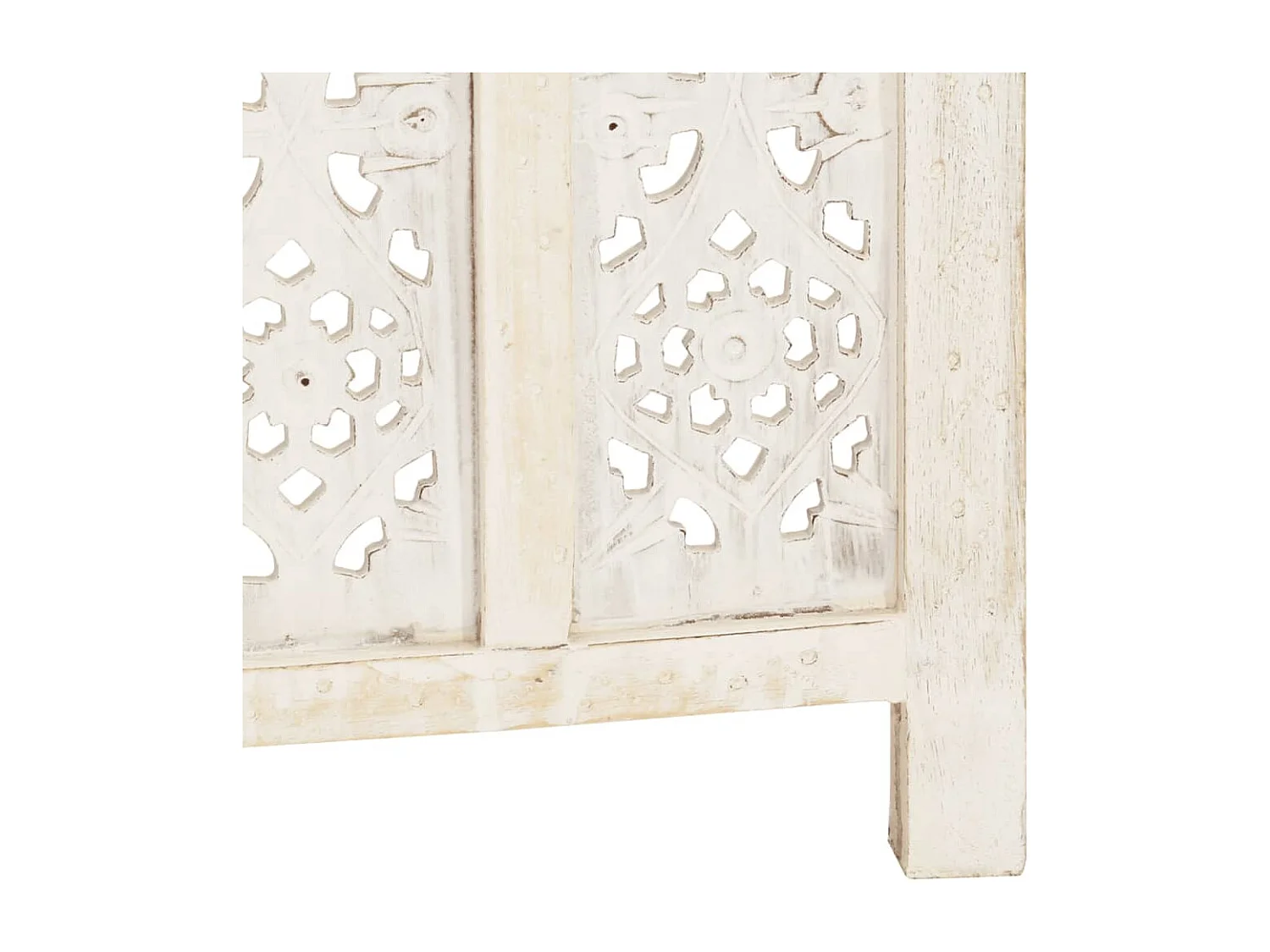 Parete divisoria a 5 pannelli Bianco 200x165 cm Legno di mango