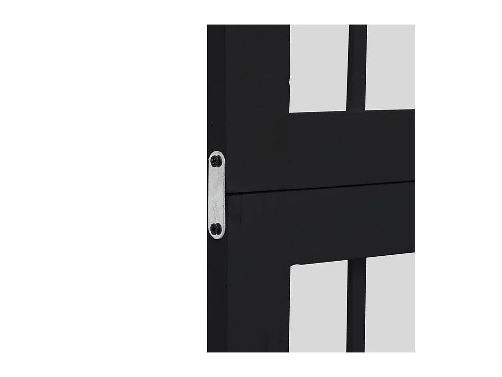 3-delige scheidingswand in zwart, massief paulowniahout