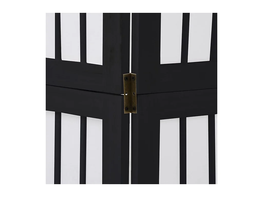 3-delige scheidingswand in zwart, massief paulowniahout