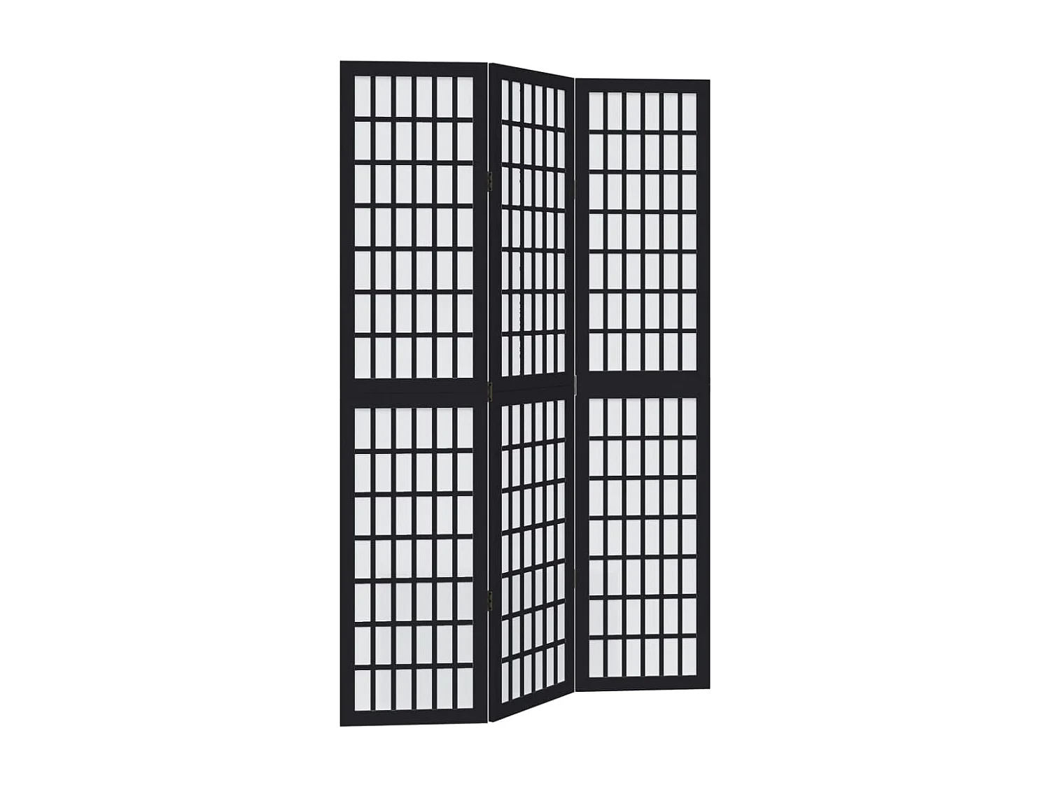 Parete divisoria a 3 pannelli in legno massello di paulonia nero
