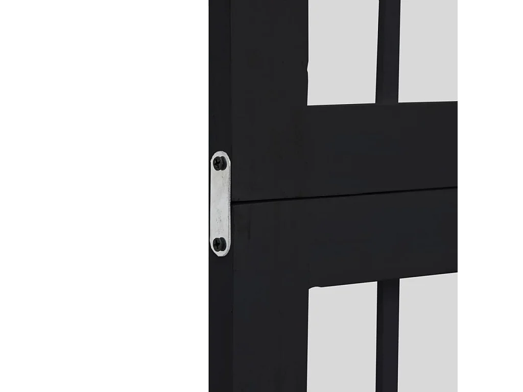 Parete divisoria a 3 pannelli in legno massello di paulonia nero