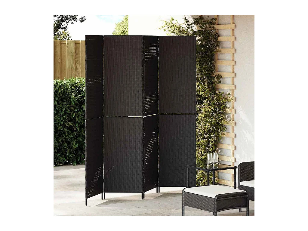 Paravent Noir 195 x 180 cm polyrotin