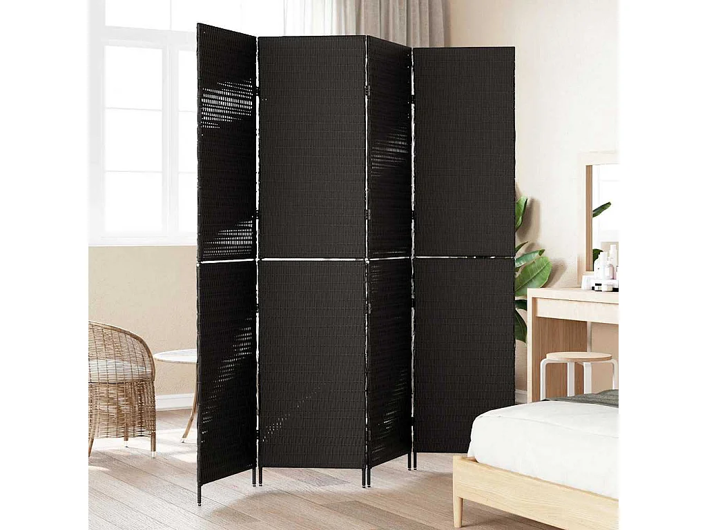 Paravent Noir 195 x 180 cm polyrotin