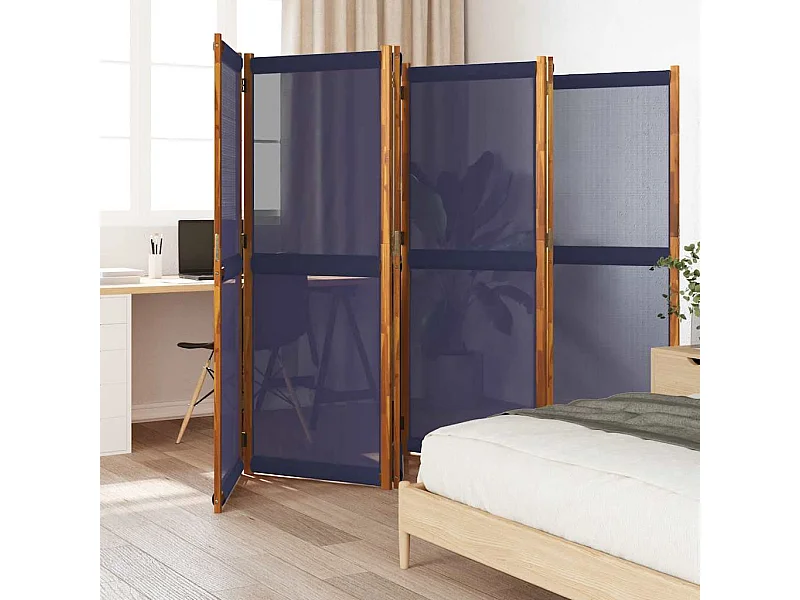 Mampara divisoria de 6 paneles azul oscuro 420x180 cm