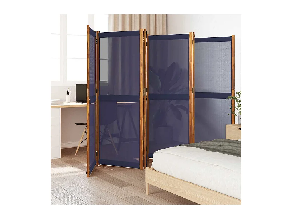 Mampara divisoria de 6 paneles azul oscuro 420x180 cm