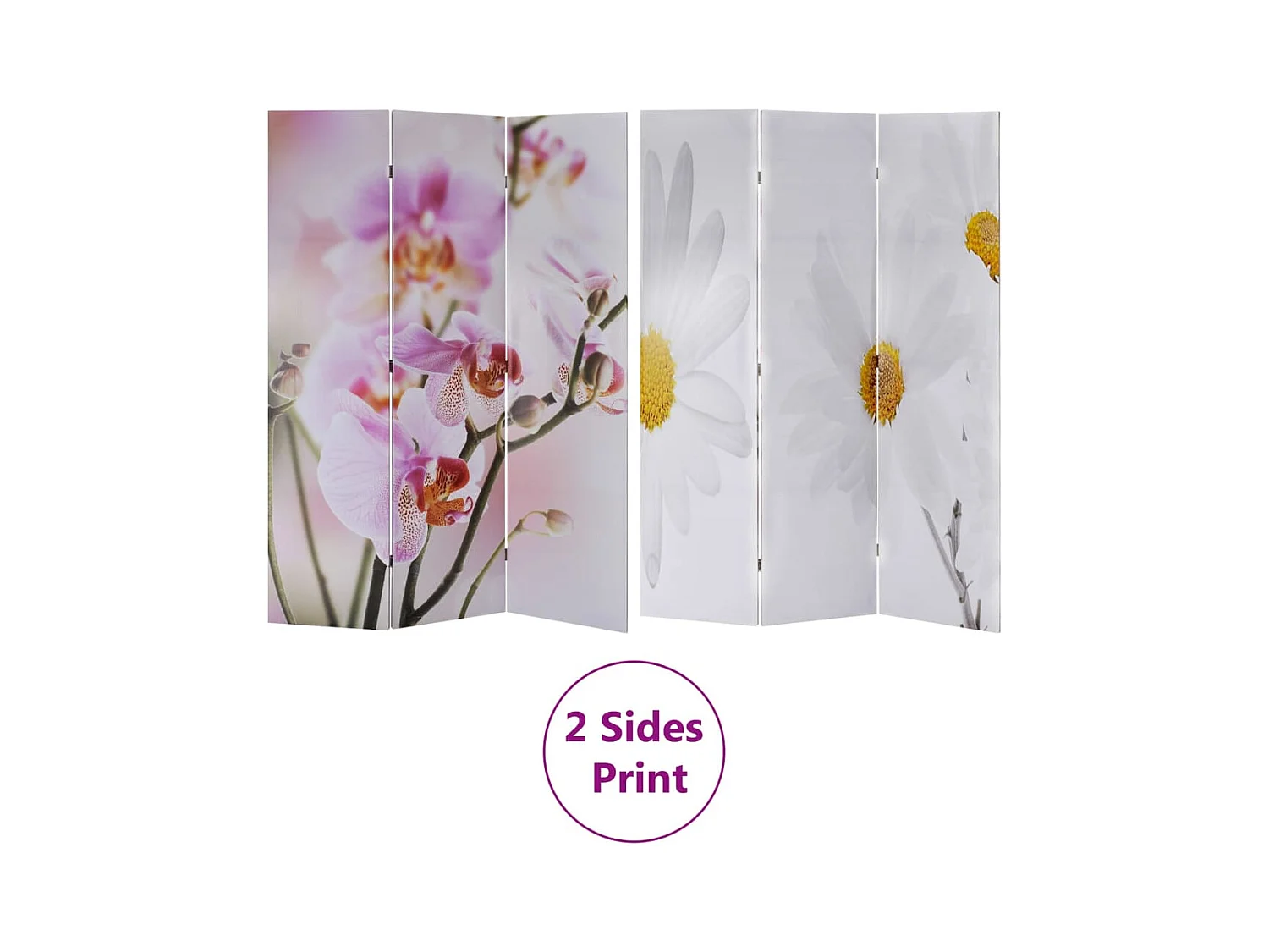 Faltbare Trennwand 120 x 170 cm Flower