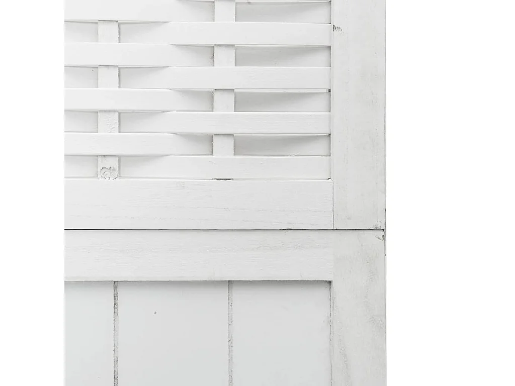 Tabique divisorio de 6 paneles en madera maciza de paulownia blanca