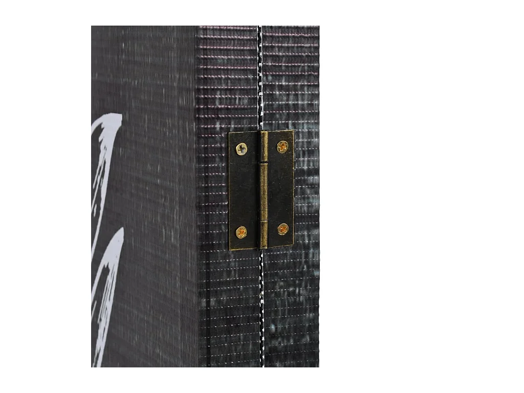 Vouwwand 228 x 170 cm Feathers Zwart-wit