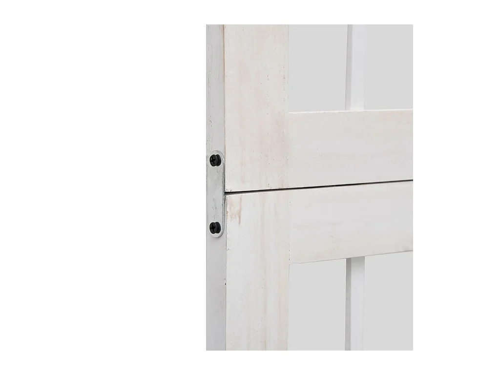 Cloison de séparation 5 panneaux blanc bois de paulownia massif