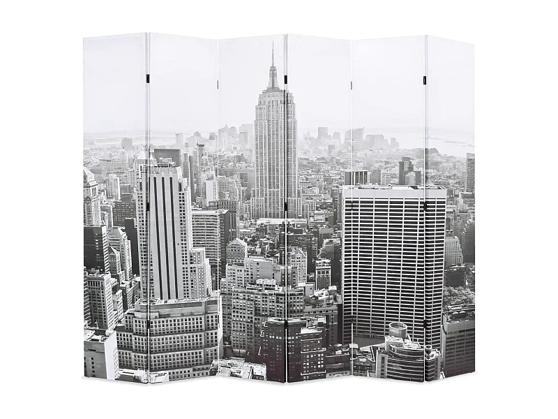 Vouwwand 228x170 cm New York Zwart-wit