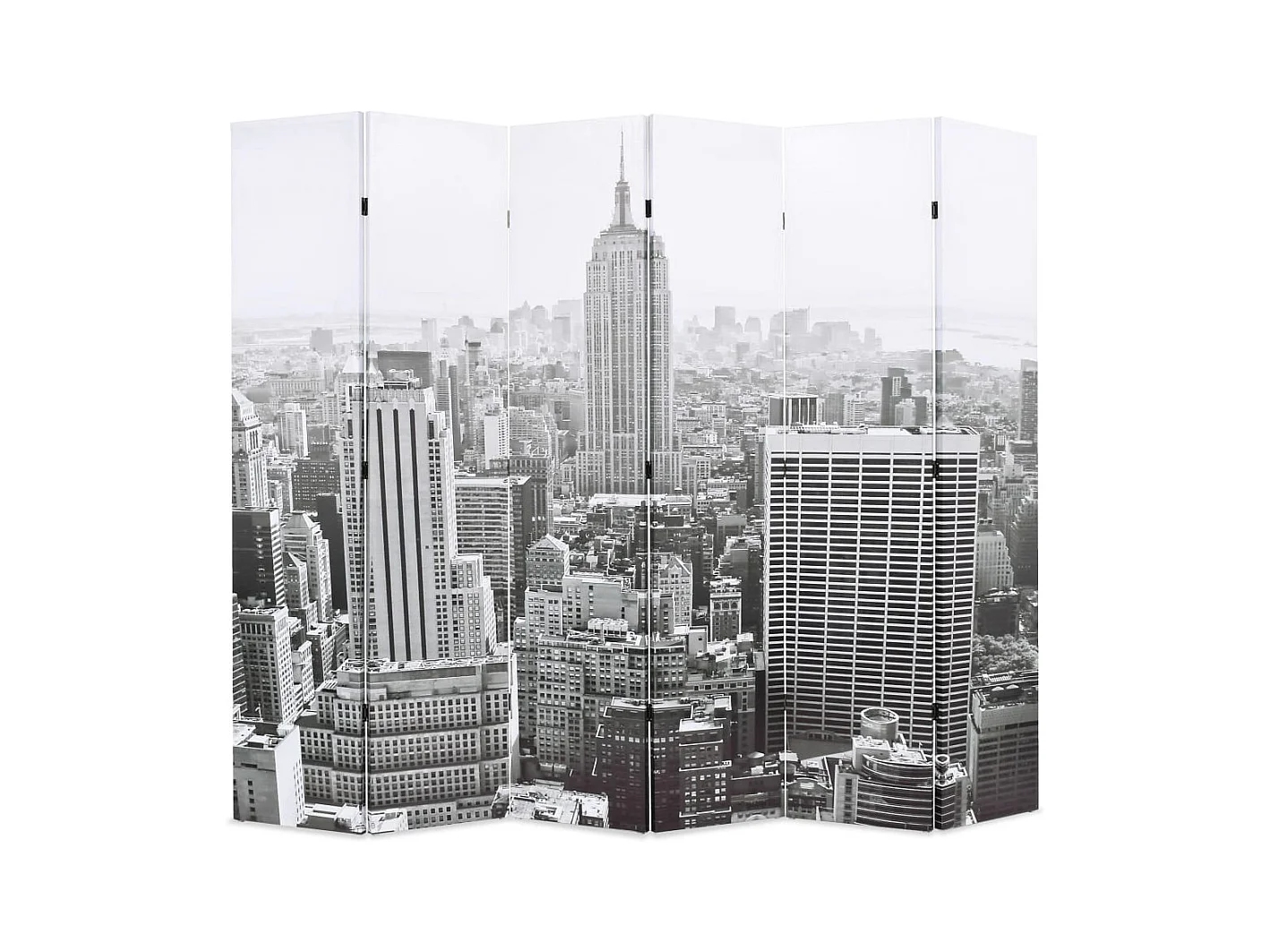 Cloison de séparation pliable 228x170 cm New York Noir et blanc