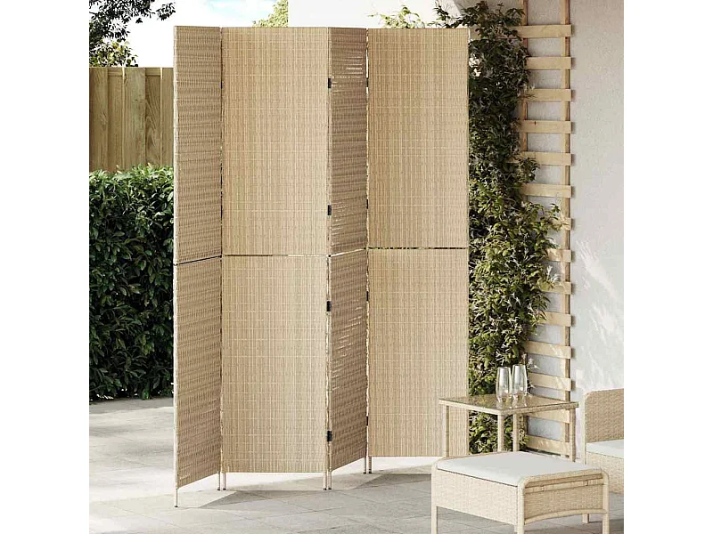 Beige scherm 196 x 200 cm polyrotan