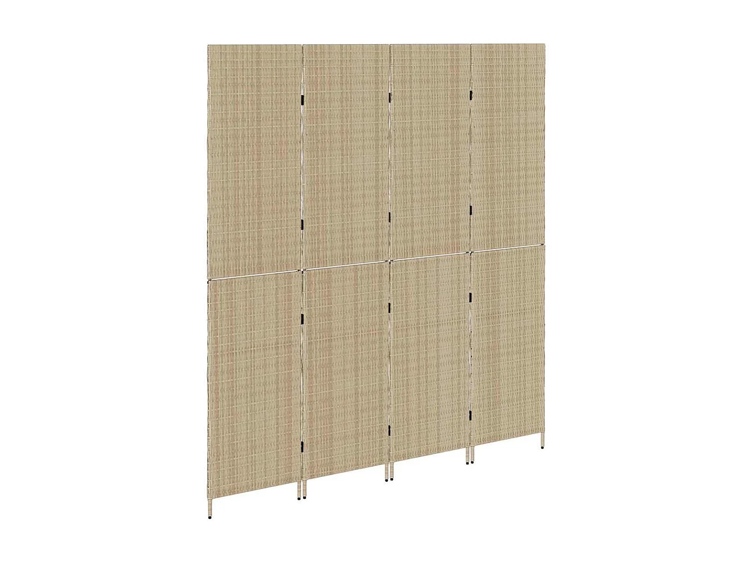 Paravento beige 196 x 200 cm polyrattan