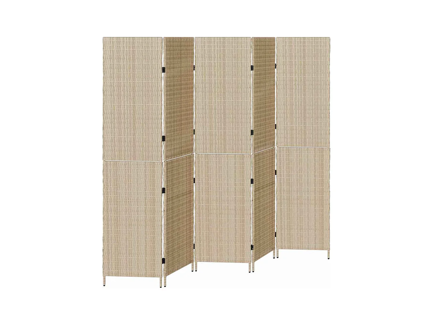 Beige Paravent 242 x 180 cm. Polyrattan