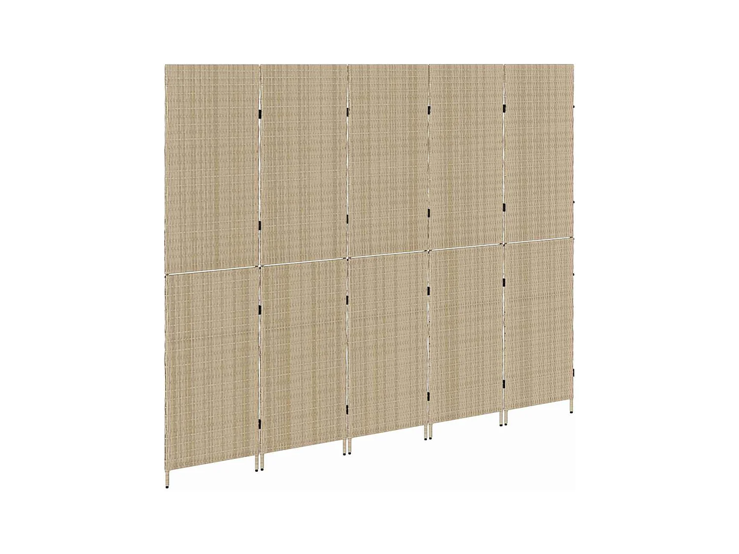 Beige Paravent 242 x 180 cm. Polyrattan