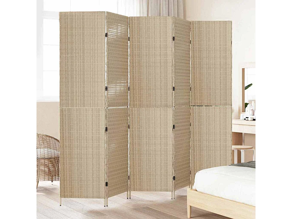 Beige scherm 242 x 180 cm. polyrotan