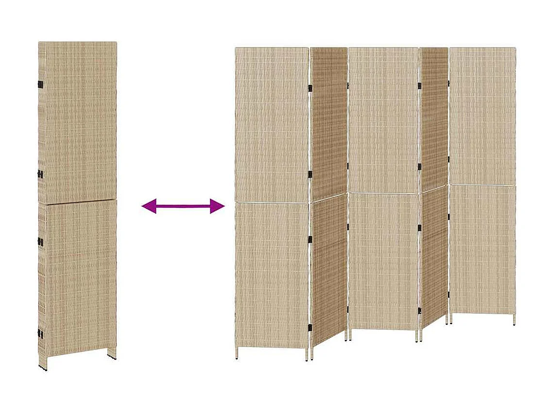 Beige scherm 242 x 180 cm. polyrotan