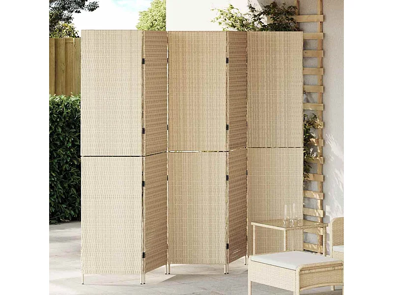 Paravent Beige 242 x 180 cm. polyrotin