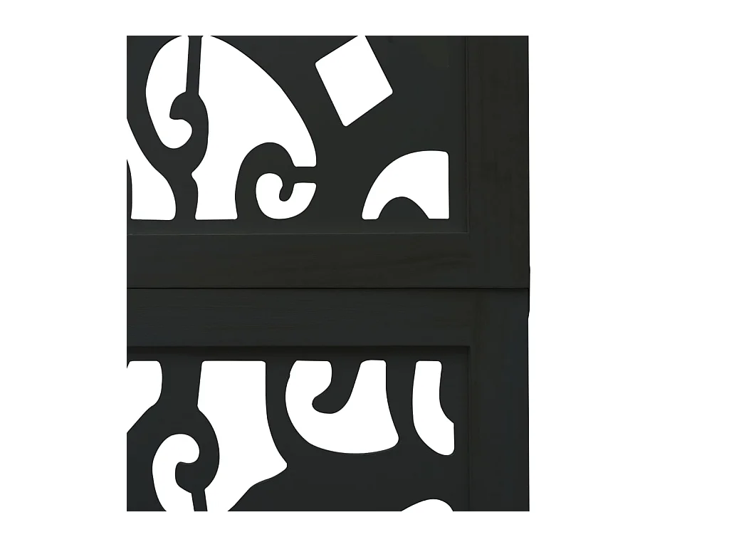 5-delige scheidingswand in zwart, massief paulowniahout